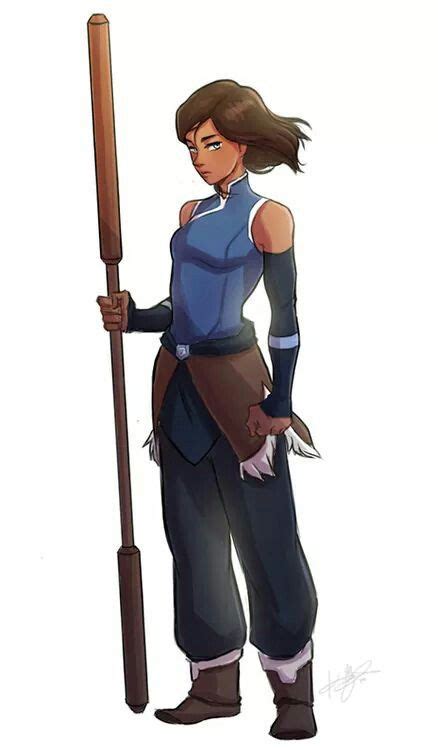 Short Haired Korra With Glider Staff Korra Légende De Korra Et Avatar