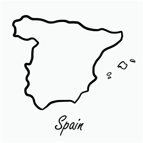 Doodle Dibujo A Mano Alzada Del Mapa De España 8884872 Vector En Vecteezy