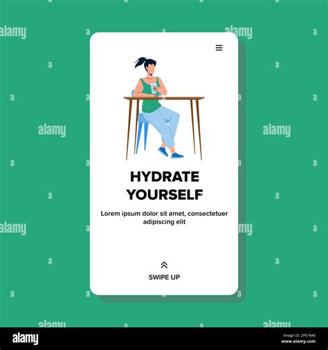 Hydrate Yourself And Drink Healthy Water Vector Stock Vector Image