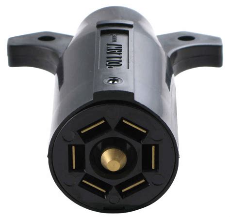 4 way flat molded connectors allow basic hookup for three lighting functions; Pollak Black Plastic, 7-Pole, RV-Style Trailer Connector - Trailer End Pollak Wiring PK12706