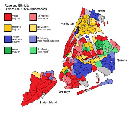 population distribution in new york city by race ethnicity of residents circa 2015 r mapporn