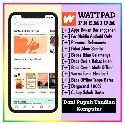 Wattpad Premium Baca Cerita Tanpa Iklan Mobile Android Full Garansi