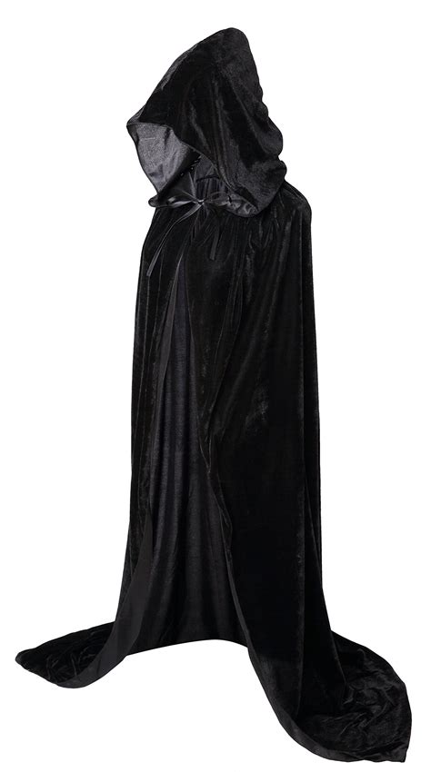 Long Hooded Cloak Velvet Cloak Halloween Women Witch Cape Costume