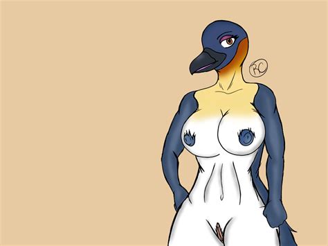 Rule 34 Anthro Avian Beak Bird Feathers Female Genitals Gloria Happy