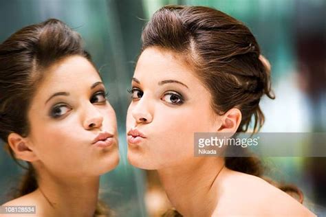 Woman Mirror Kiss Photos And Premium High Res Pictures Getty Images