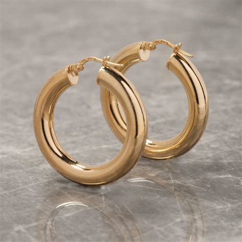 Thick Hoop Earrings In Gold Or Silver By Loel And Co