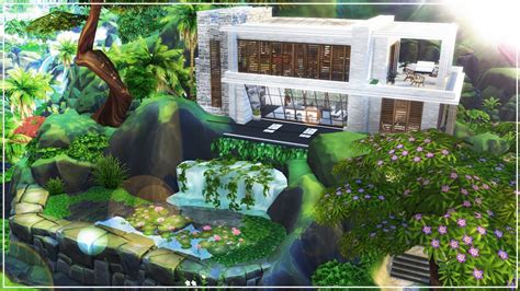 Waterfall Mansion Amazing Build Nocc The Sims 4 Island Living