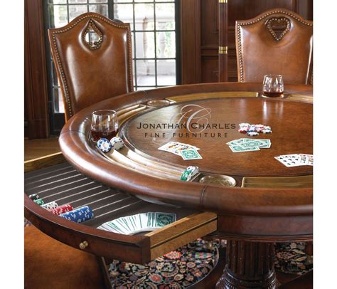 As a rule, poker rooms develop software in brand colors and fill the game table with various elements, some of which are useless for many players. Jonathan Charles Round Mahogany Poker Table Set with ...