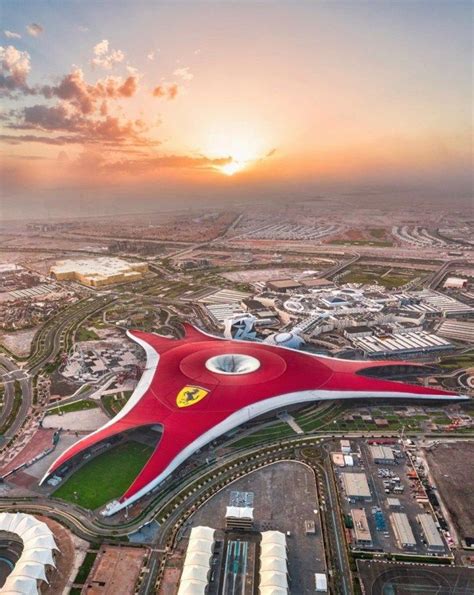 An Aerial View Of The Ferrari Museum In Abura United Arab Emirates