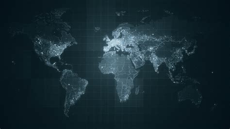 Global Grey World Map Loop Stock Footage Video 100 Royalty Free