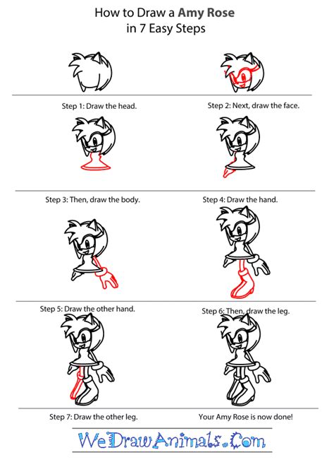 How To Draw Amy Rose From Sonic The Hedgehog