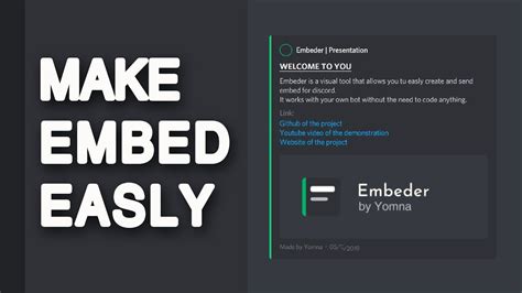 Embeder By A Simple And Visual Tool To Make Embed Without Code Make