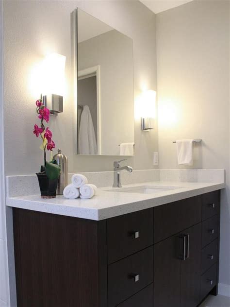 Double sink bathroom single bathroom vanity master. HGTV presents a dark brown bath vanity with quartz ...