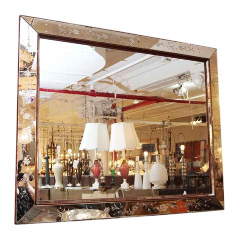 Large Etched Rectangular Wall Mirror Olde Good Things