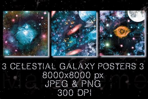 Celestial Galaxy Posters 3 Set Of 3 Graphic By Jlee2be84 · Creative Fabrica