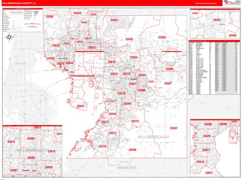 Florida Zip Code Wall Map Basic Style By Marketmaps M