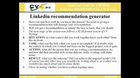 Linkedin Recommendation Examples - YouTube