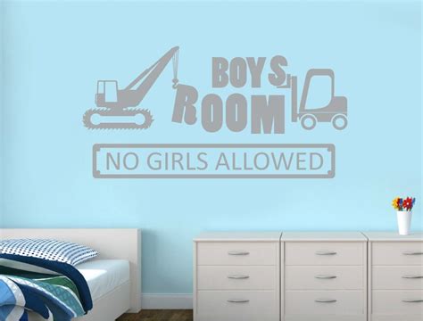 Boys Room Wall Sticker Quote No Girls Allowed Boys Wall Stickers
