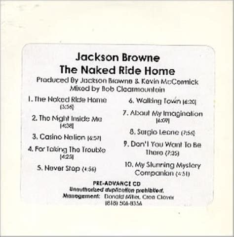 Jackson Browne The Naked Ride Home US Promo CD R Acetate 288193
