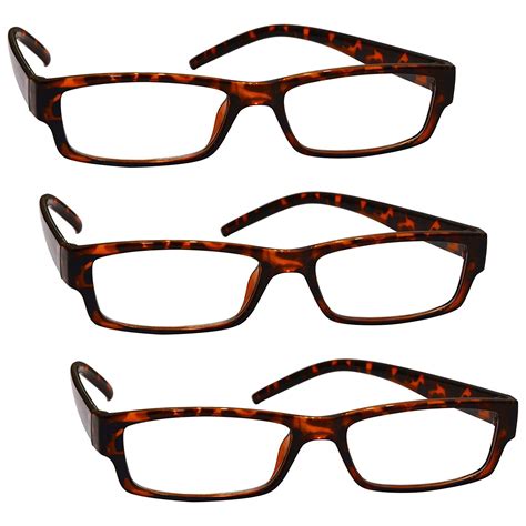 The Reading Glasses Company Brown Tortoiseshell Lightweight Comfortable Readers Value 3 Pack