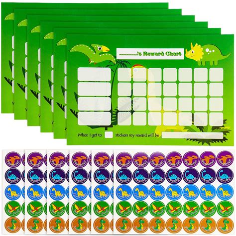 Buy 12 Pieces Dinosaur Reward Chart Set Includes 6 Pieces Dinosaur