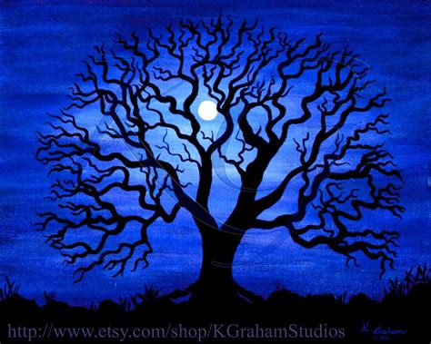 Instant Download Night Tree 8x10 Printable Art By Kgrahamstudios Tree