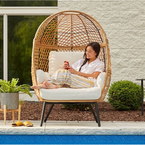 Better Homes And Gardens Ventura Boho Stationary Wicker Egg Chair