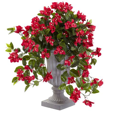 Uv Resistant Outdoor Artificial Bougainvillea Flower Plant Wurn Red