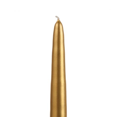 12 Inch Metallic Gold Taper Candle