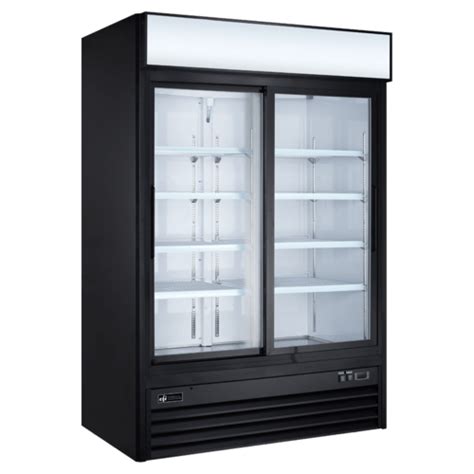 Double Glass Door Refrigerator Merchandiser 45 Cu Ft Capacity