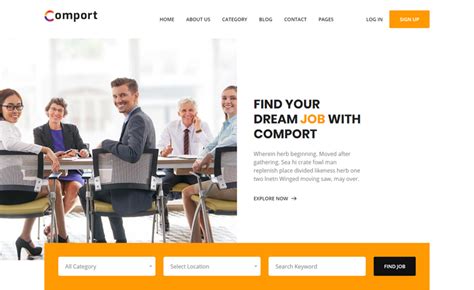 Comport Free Bootstrap HTML Job Board Template