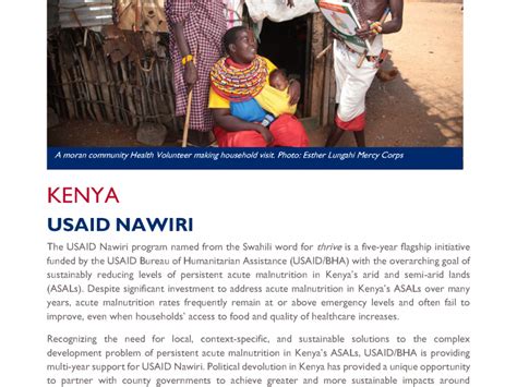 Usaid Nawiri Kenya Fact Sheet Us Agency For International