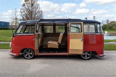 1955 Volkswagen 23 Window Deluxe Bus Red Classic Volkswagen 23 Window