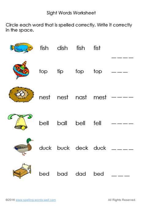/ focus on phonics during writing experiences. Sight Words Worksheets for Spelling and Reading Practice ...