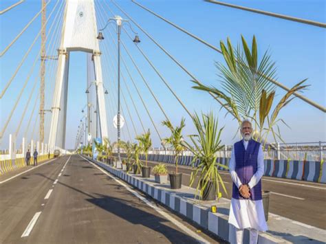 Pm Modi Inaugurates Sudarshan Setu India Longest Cable Stayed Bridge In