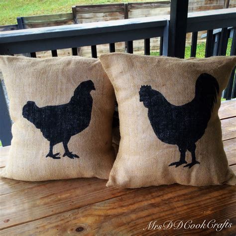 Throw Pillow, Burlap Pillow, Farm Animal Pillow, Country Pillow, Animal Pillow, Chicken Pillow ...