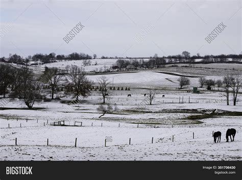 Rural Winter Scene Red Image And Photo Free Trial Bigstock