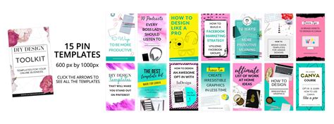 15 Pin Templates For Canva Kate Danielle Creative Think Like A Boss