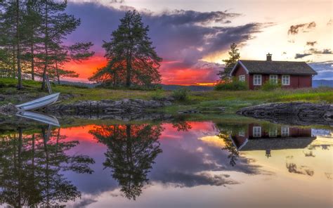 Free Download Hd Wallpaper Ringerike Norway Lake Water Reflection