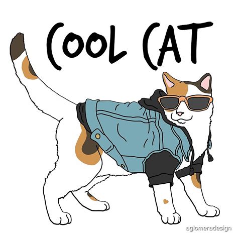 Cool Cat By Aglomeradesign Redbubble