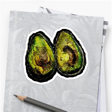 Avocado Sticker By Ruthkatherinee Redbubble