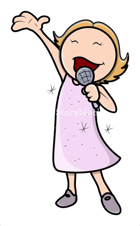 Child Singing Vector Cartoon Illustration Royalty Free Stock Image