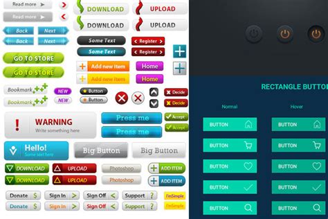 25 Free And Premium Psd Buttons Sets Free Psd Templates