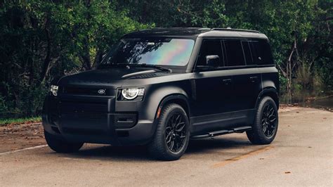 The tint shop inc range rover sport matte black roof. Land Rover Defender Murdered Out With Matte Black Wrap ...