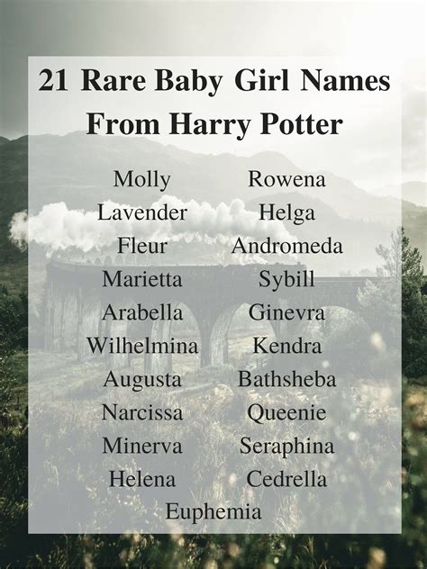 21 Rare Baby Girl Names From Harry Potter The York Pack Rare Baby
