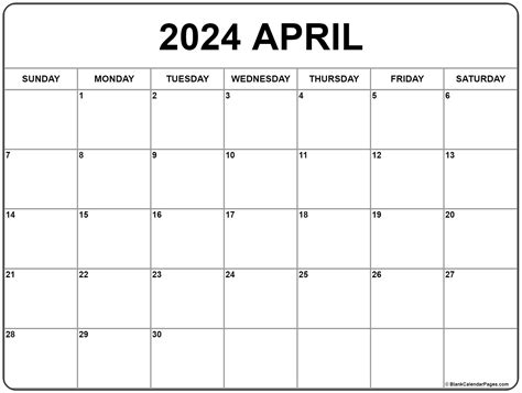 Printable April 2024 Calendar Big Dates Gambaran