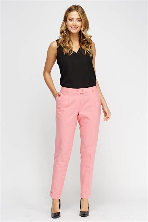 Pink Tailored Trousers Just 7