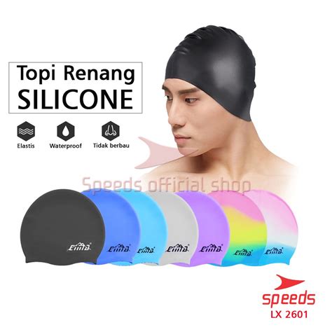 Jual Speeds Topi Renang Dewasa Anak Silicone Swim Cap Penutup Kepala Renang All Size 017
