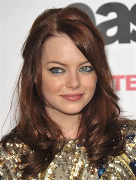 Emma Stone With Mahogany Hair What Is Emma Stone S Natural Hair Color Popsugar Beauty Photo
