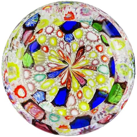 Fratelli Toso Murano Millefiori Flower Star Mosaic Italian Art Glass Mid Century Bowl Chairish